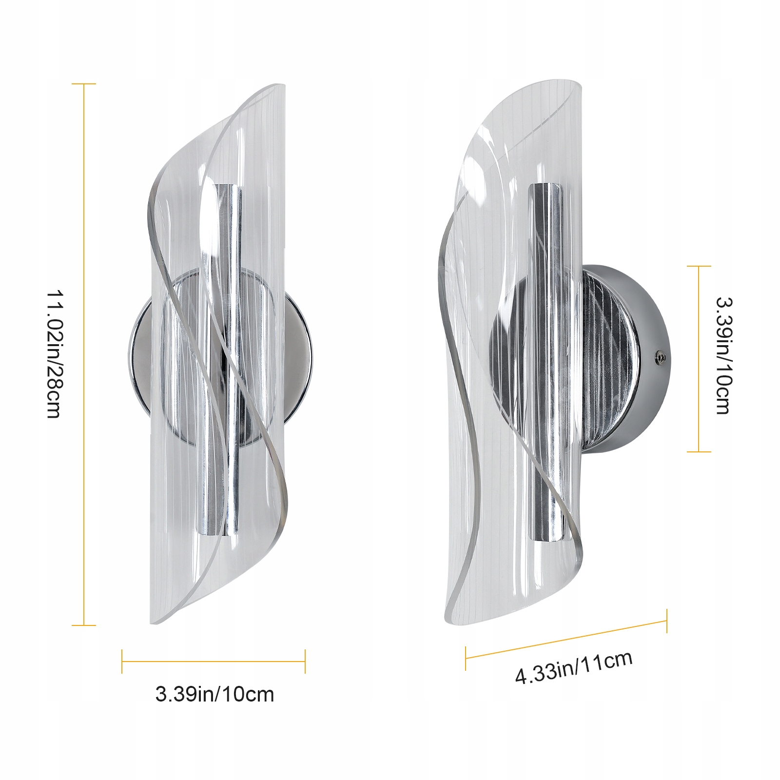 LAMPA ŚCIENNA NOWOCZESNY LED KINKIET ŚCIENNY WEWNETRZNY LOFT ŚCIEMNIANA Rodzaj gwintu zintegrowane źródło LED