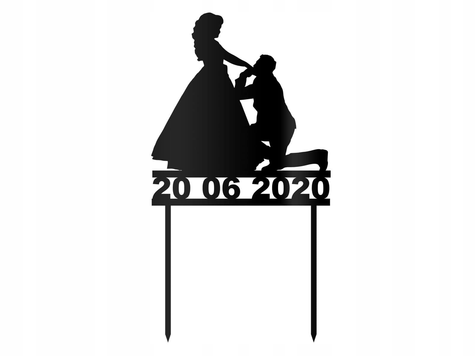 

Topper na tort plexi Figurka 1szt ślub Wesele
