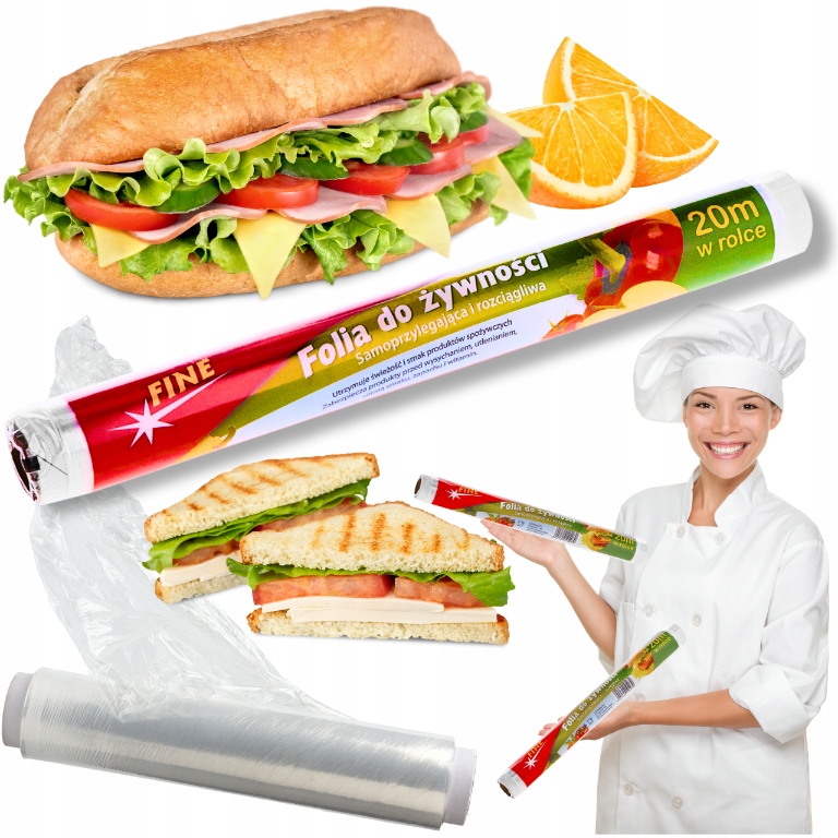 FOLIA SPOŻYWCZA STRETCH SAMOKLEJĄCA 20M FINE