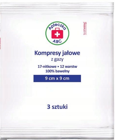 

Kompresy gazy jałowe 17 nitkowe 12 w. 9x9cm 3szt.