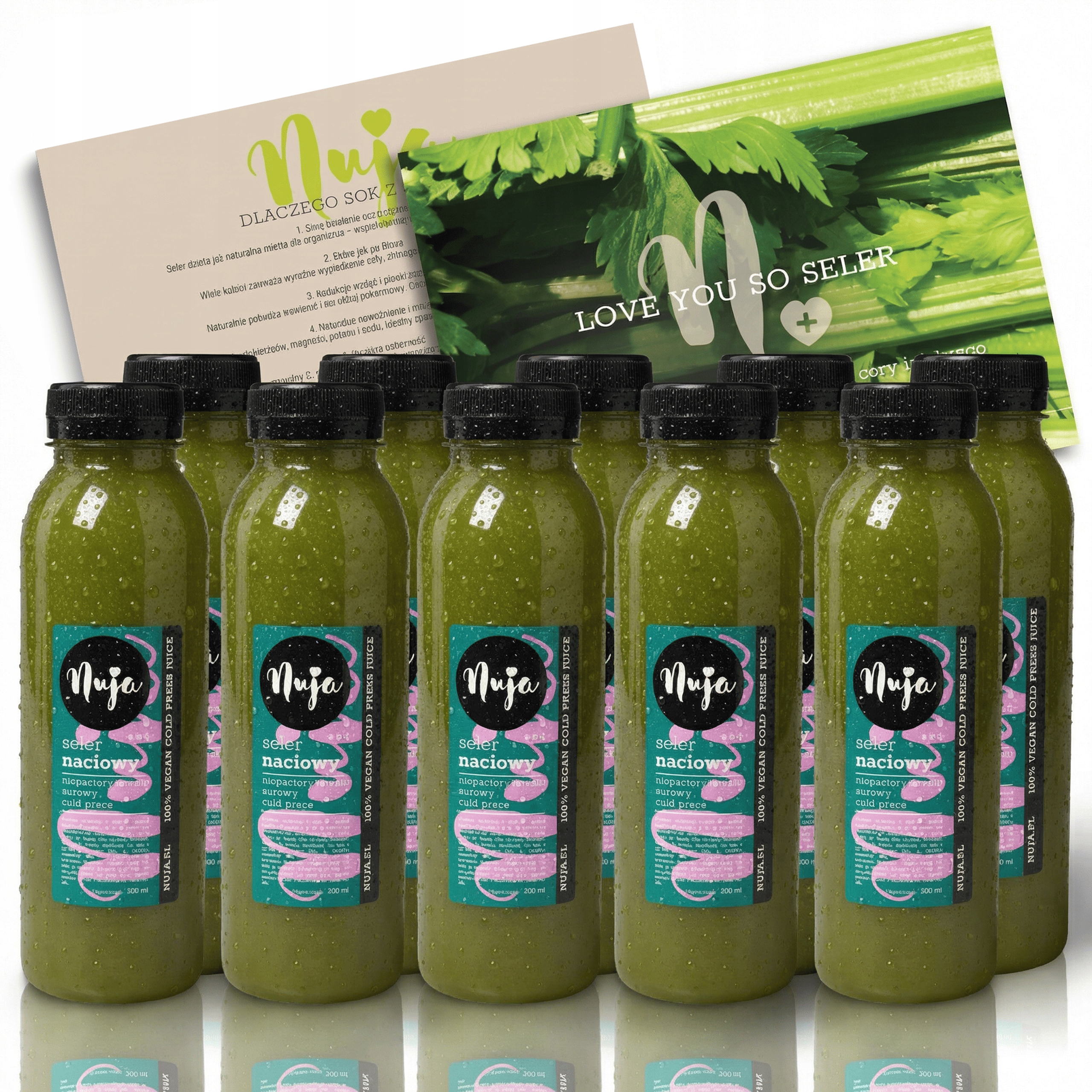 Detoks z selera|10 dni kuracji sokowej|10x360 ml Antyoksydacja i lekkość