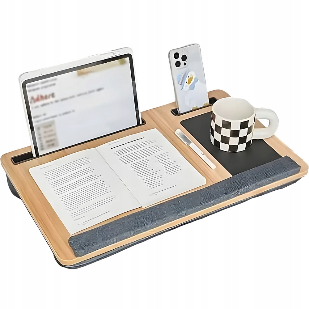 Podstawka Na Laptopa Bedee Z Poduszką I Uchwytem Drewniana Stojak 55 X 34Cm