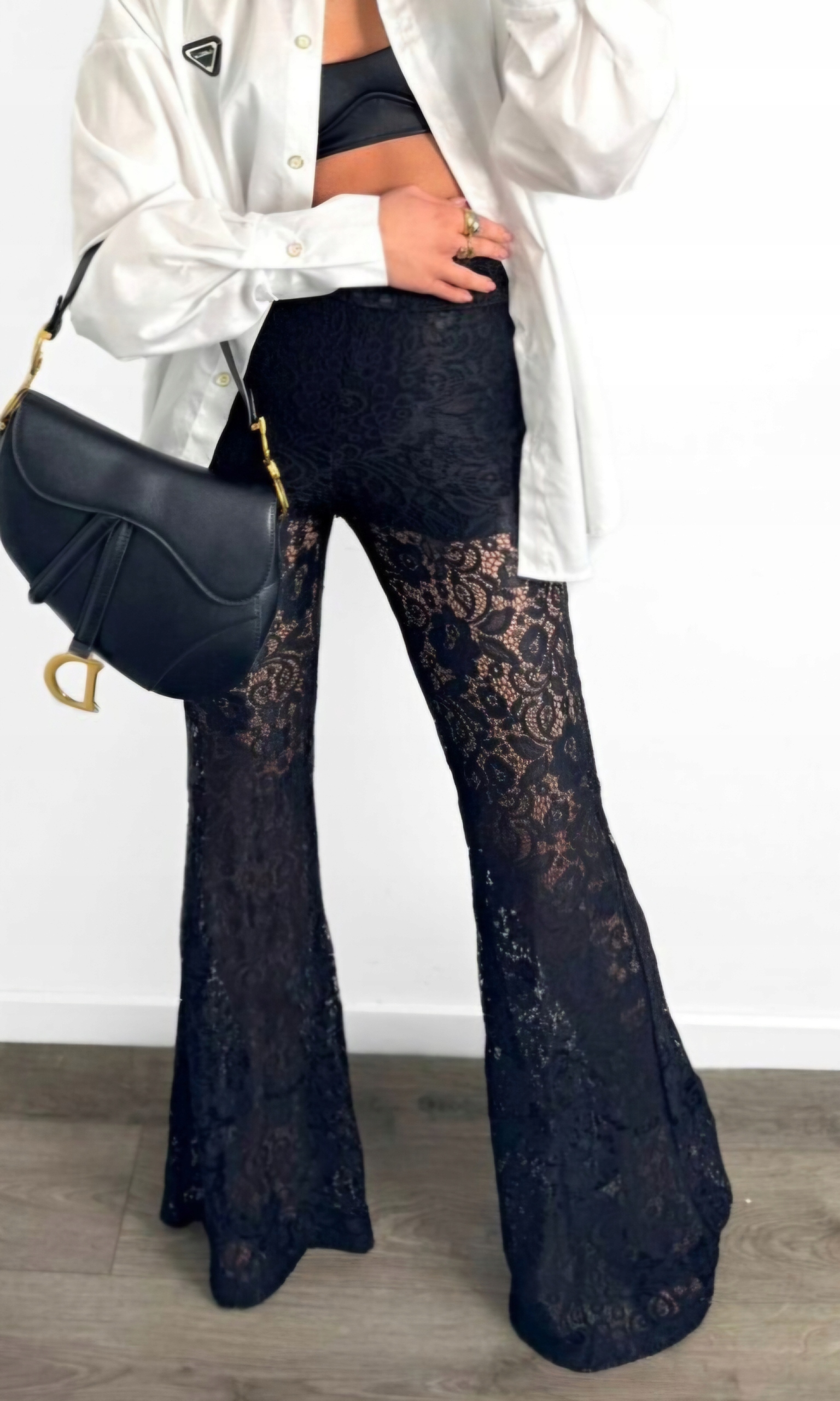 Dzwony koronkowe La Milla czarne M lamilla