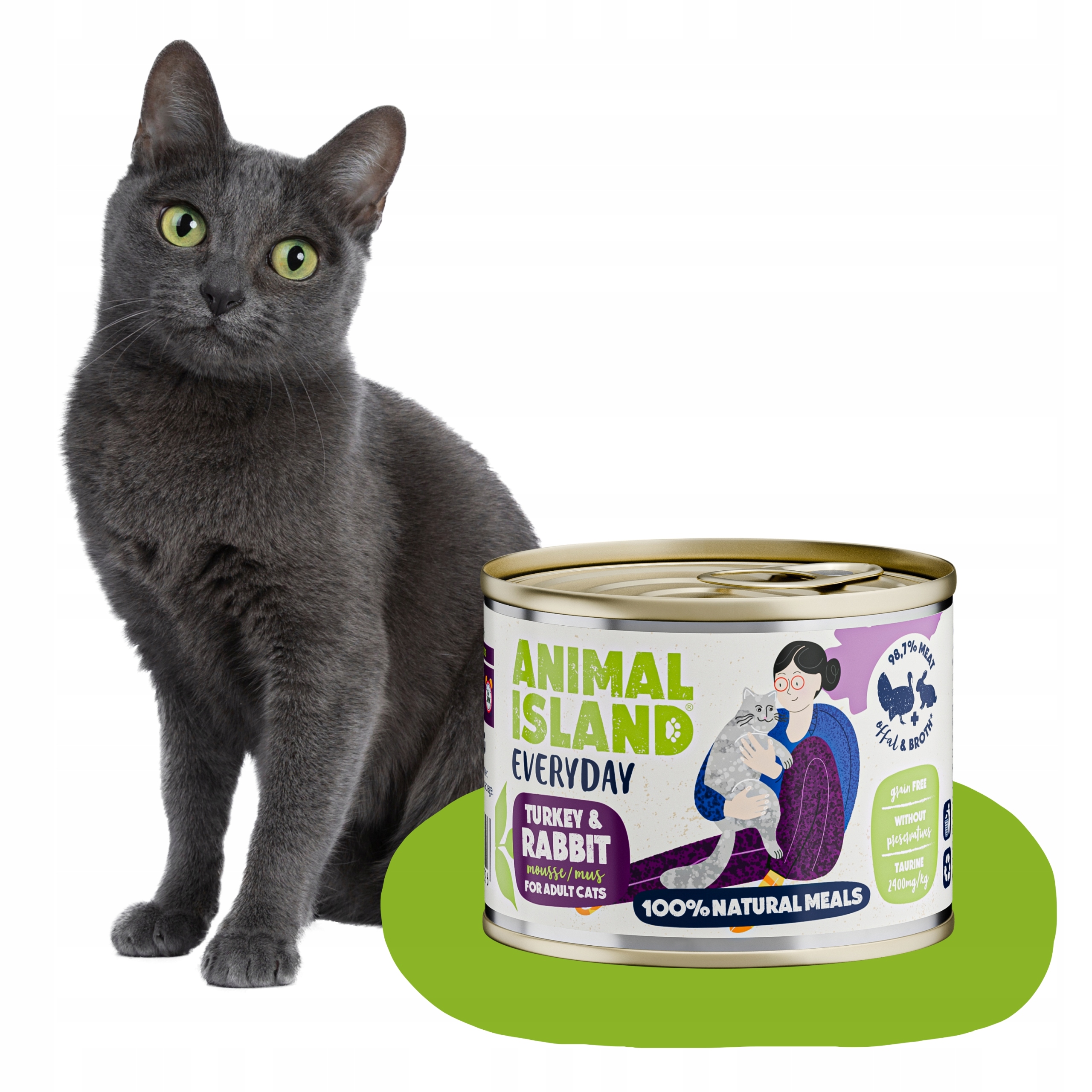 6x Animal Island Everyday mokré krmivo pro kočky krůta s krolíkem 200 g