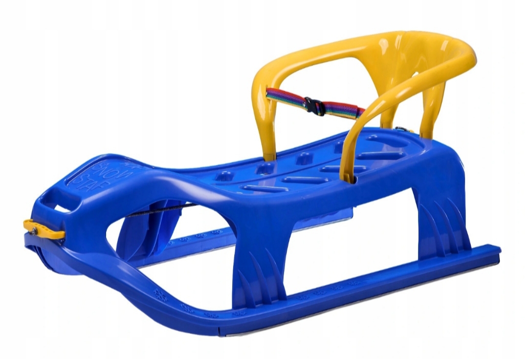 Sanki dwuosobowe plastikowe z oparciem Niebieskie Marmat Snow Star