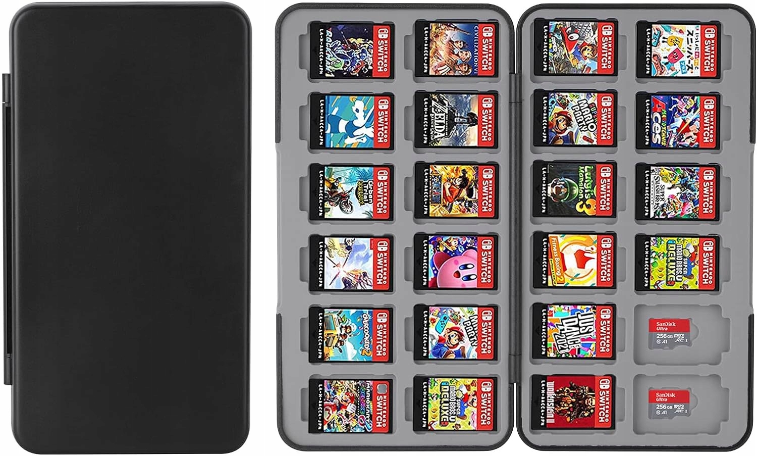 ETUI NA KARTY DO GRY NINTENDO SWITCH klasyczne czarne ETUI KARTY SD