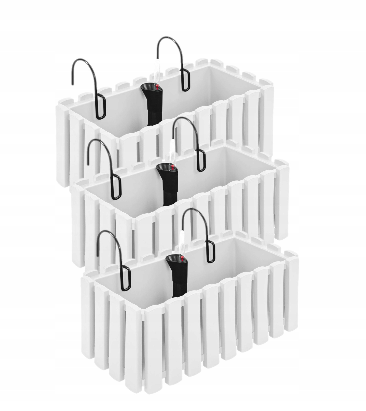 

3x Doniczka wisząca balkon płotek DDEF400W Białe