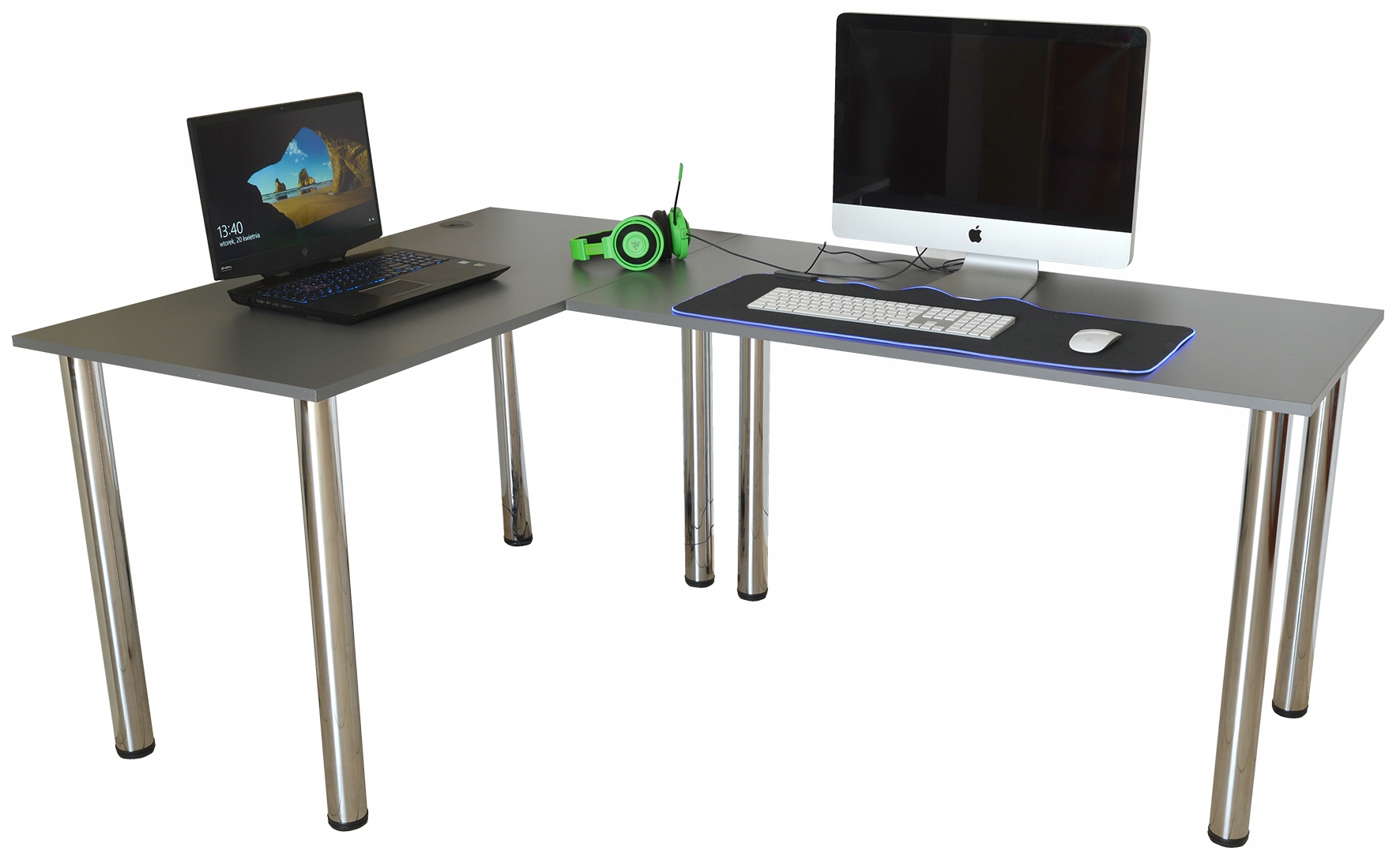 Stolik/Biurko Narożne Basic Antracyt Marka inna