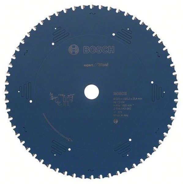

Tarcza pilarska Expert Steel 305x25,4mm Z60 Bosch