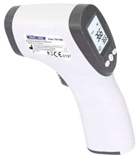 Termometr bezdotykowy Techmed TM-F03BB biało-szary
