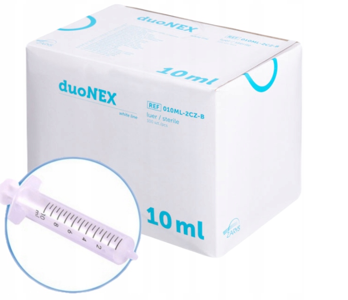 

Strzykawki Duonex 2-częściowe 10 ml 100 sztuk