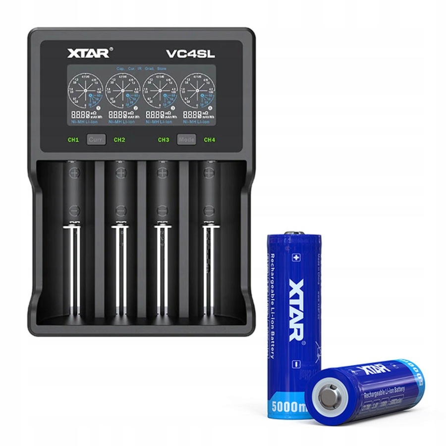 Nabíječka Xtar VC4SL 2ks akumulátorů Li-ION Xtar 21700-500PCM 5000 mAh