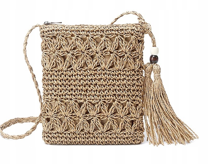 KOSZYK DO RĘKI MAŁA TOREBKA NA LATO PLECIONA NA PLAŻĘ PLAŻOWA MIEJSKA