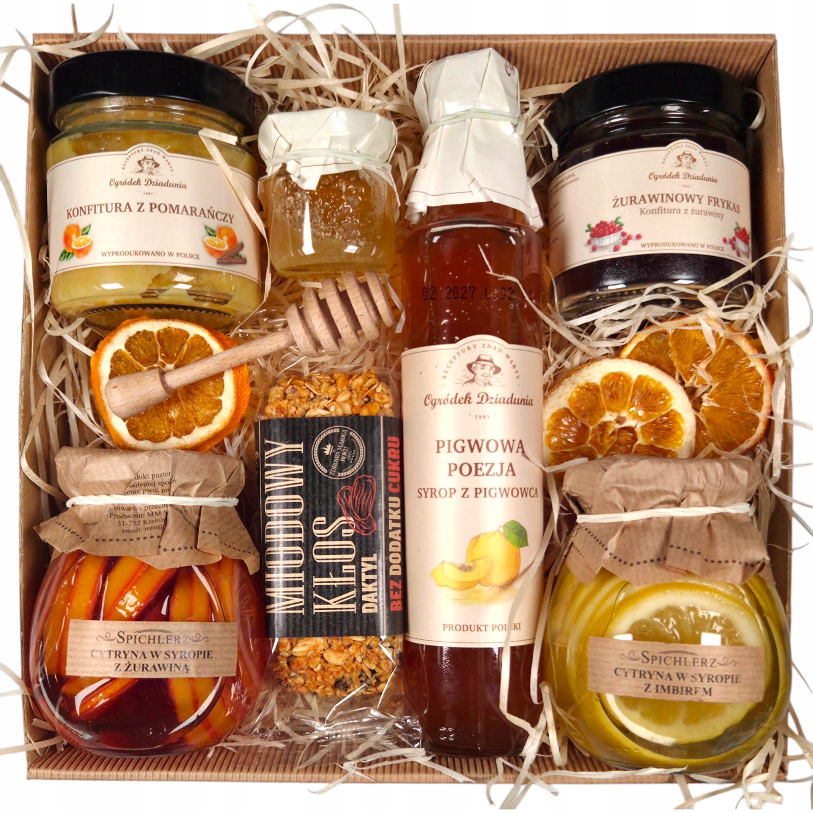 Levně Dárková Sada Narozeniny Box Dárek Sirup Zavařenina Medová tyčinka Kraft