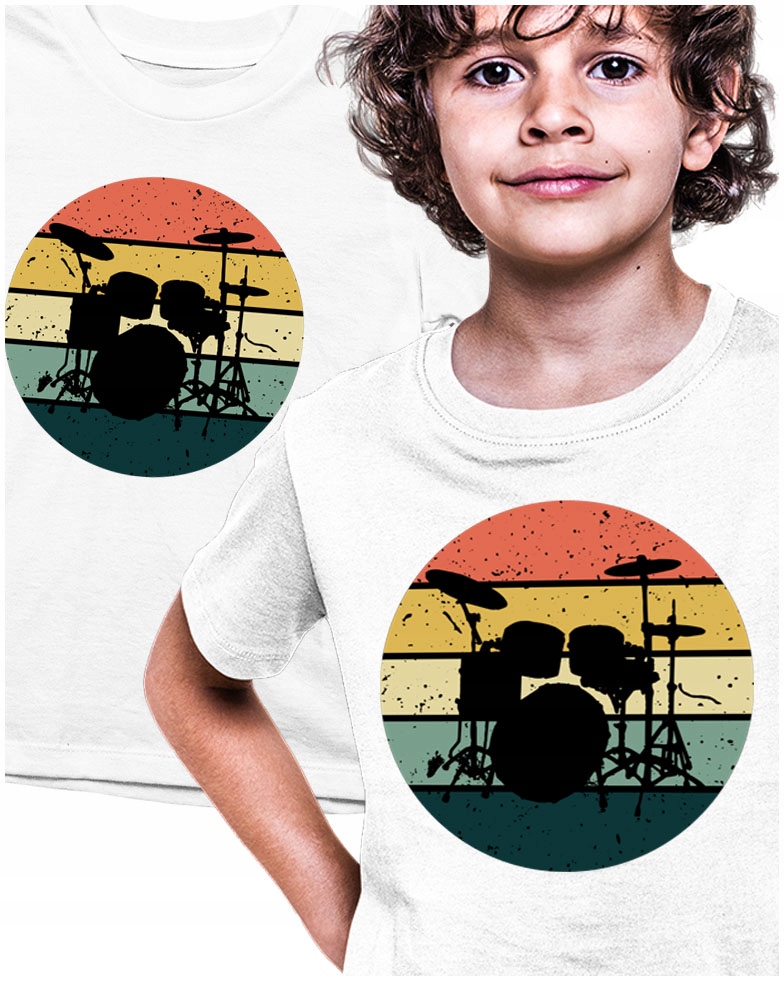 

Muzyczna Gruba Koszulka Perkusja Vintage Drum 146
