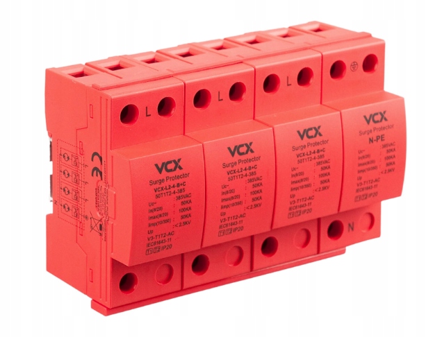 Zvodič prepätia s iskierkou kl.B+C 3P (T1+T2) Npe 50kA Ac