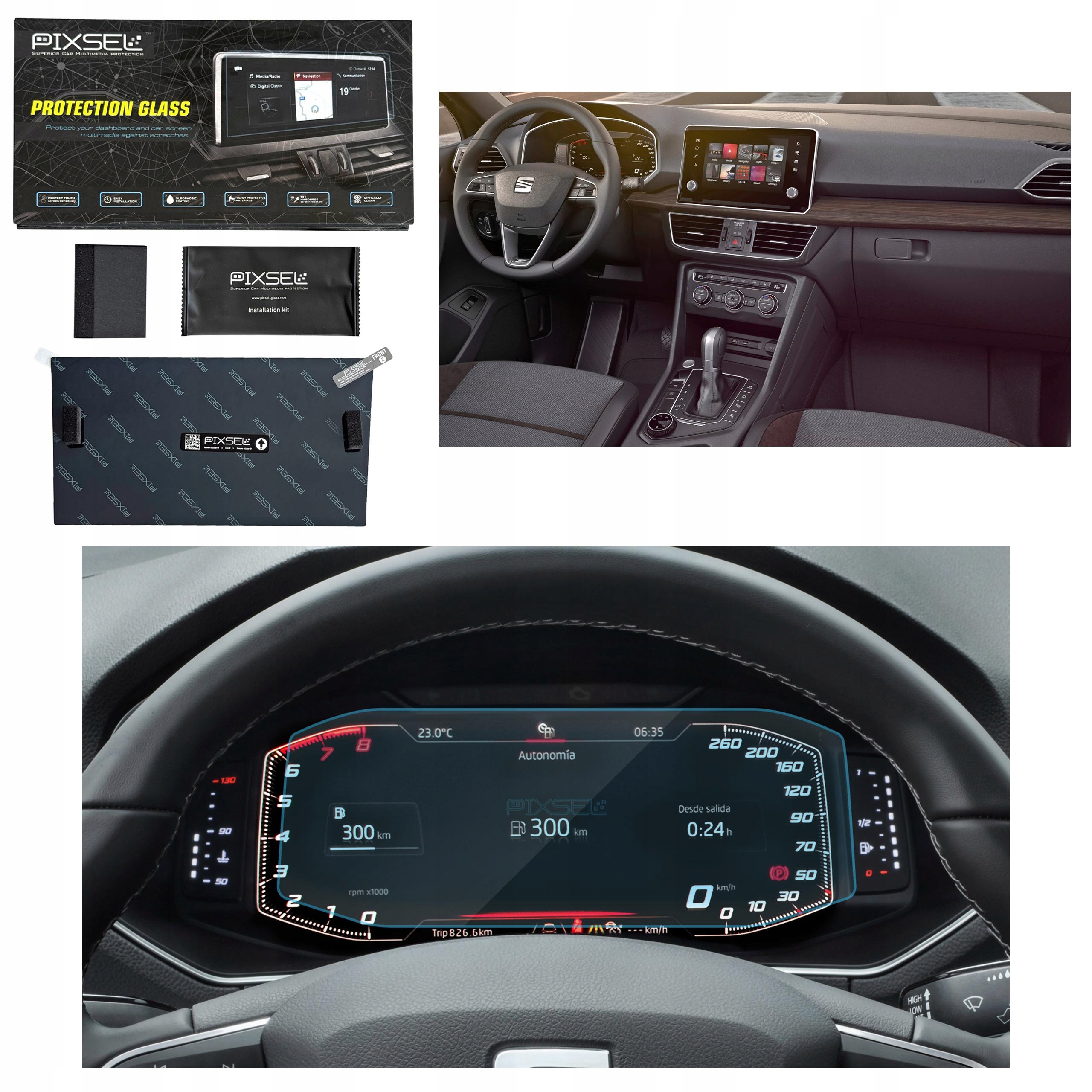 Antyodciskowe Matowe Szkło Ochronne Seat TARRACO-9.9“ 2018-