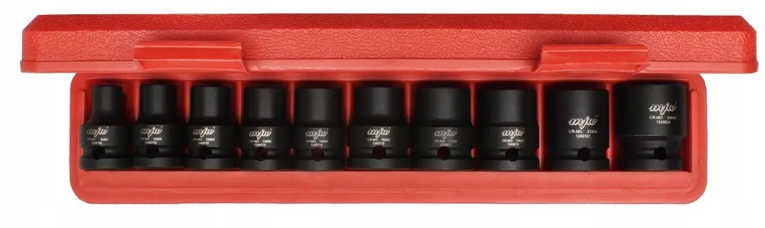 Sada nástrčných klíčů pro rázové nástavce 1/2 10 dílů Mjw