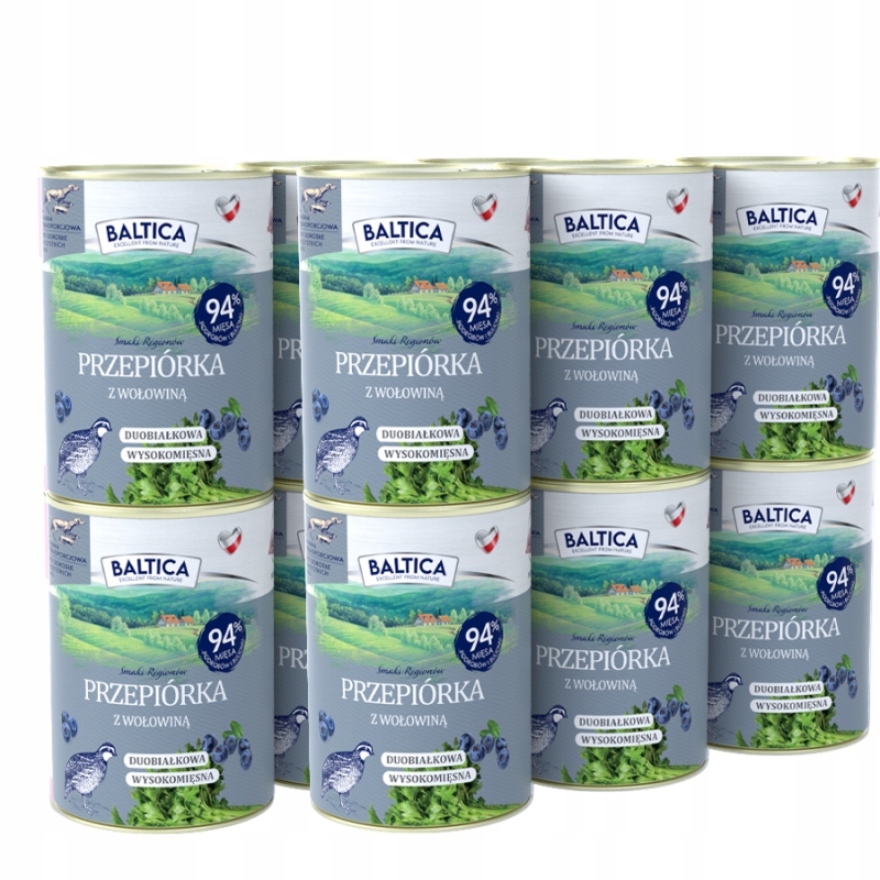 Levně Baltica Krmivo mokré Křepelka s hovězím masem 12x400 g bez obilovin