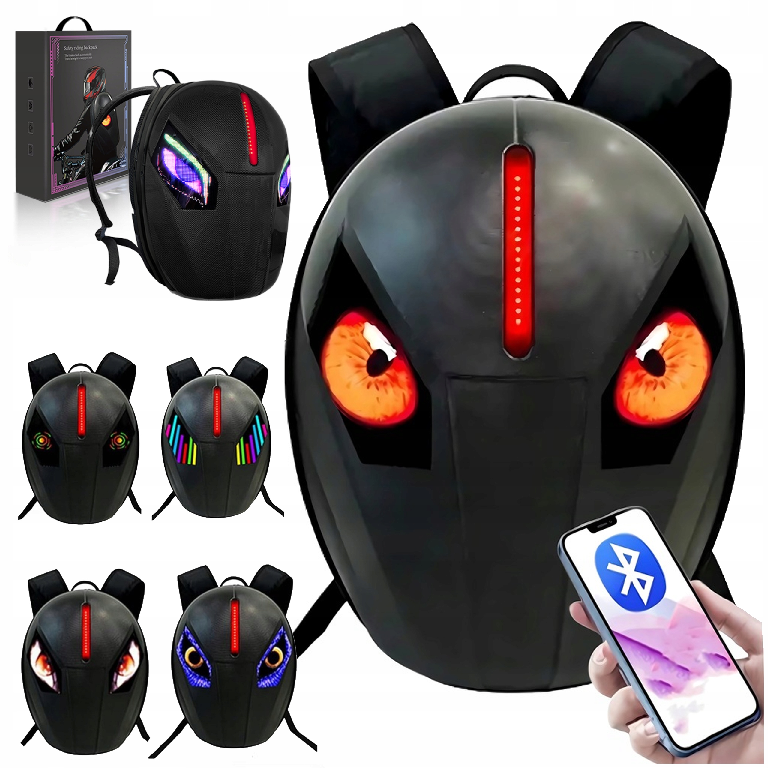 Plecak Na Motor Wodooporny Motocyklowy Oczy Led Led Na Kask Ekran Bluetooth