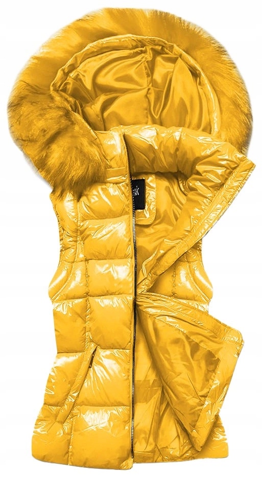 Lesklý Vesta Kožešina DK027 Žlutý M (38)