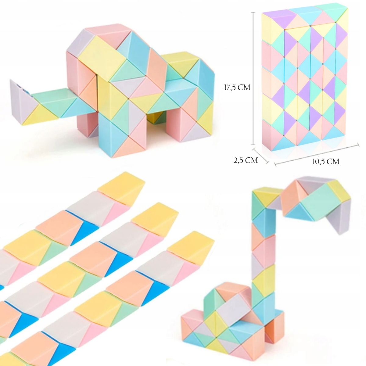 UKŁADANKA LOGICZNA MAGIC SNAKE KOLOROWY MAGICZNY WĄŻ 60 EL Wiek dziecka 6 lat +