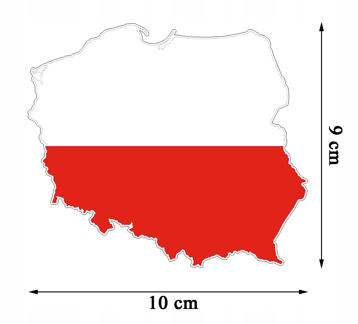 Naklejka na samochód Mapa Polski Flaga Naklejki PL