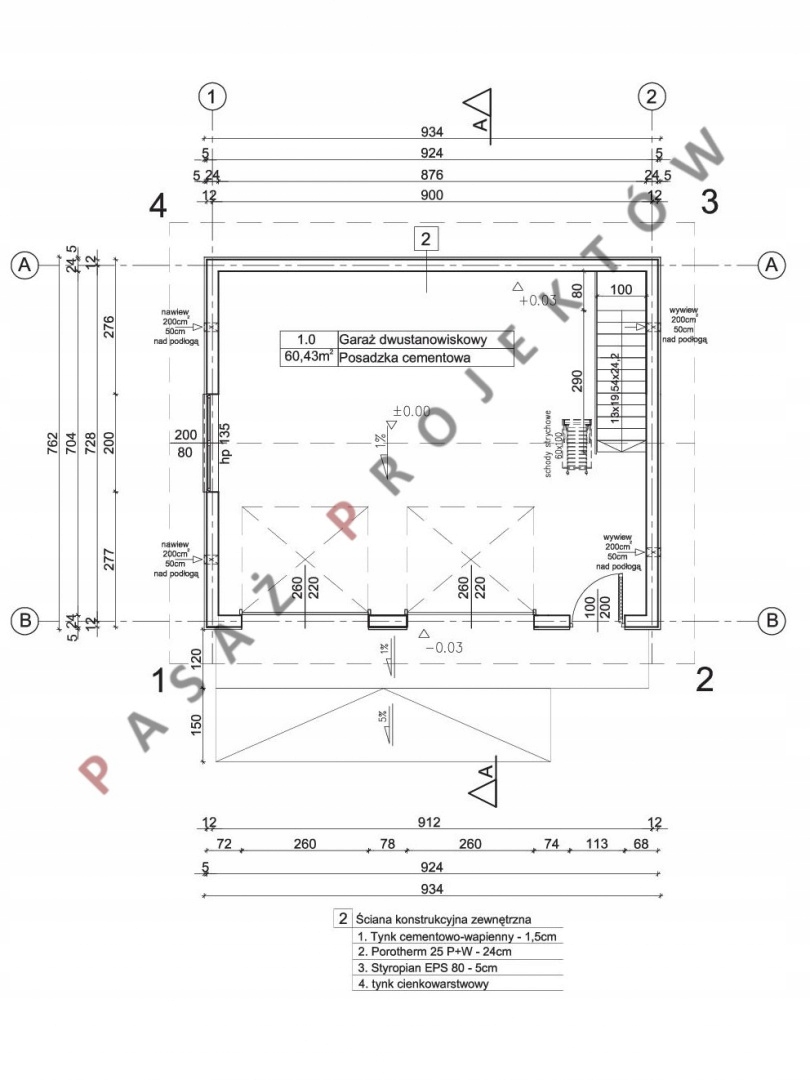 PROJEKT BUD. GARAŻOWO-GOSPODARCZEGO Z PIWNICĄ G21P Marka inna