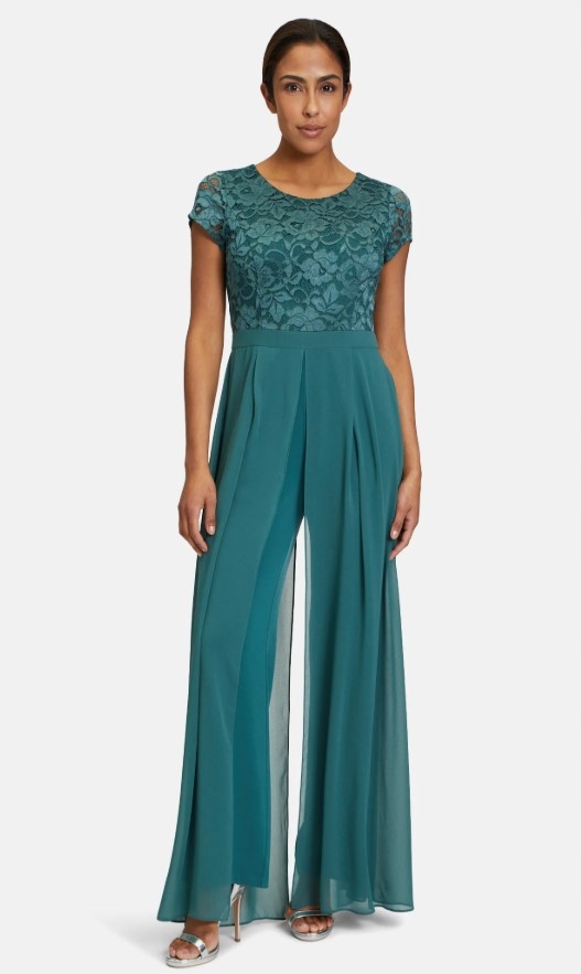 Vera Mont Kombinéza Z Kombinovaných Materiálů S Krajkou 44 Jsk