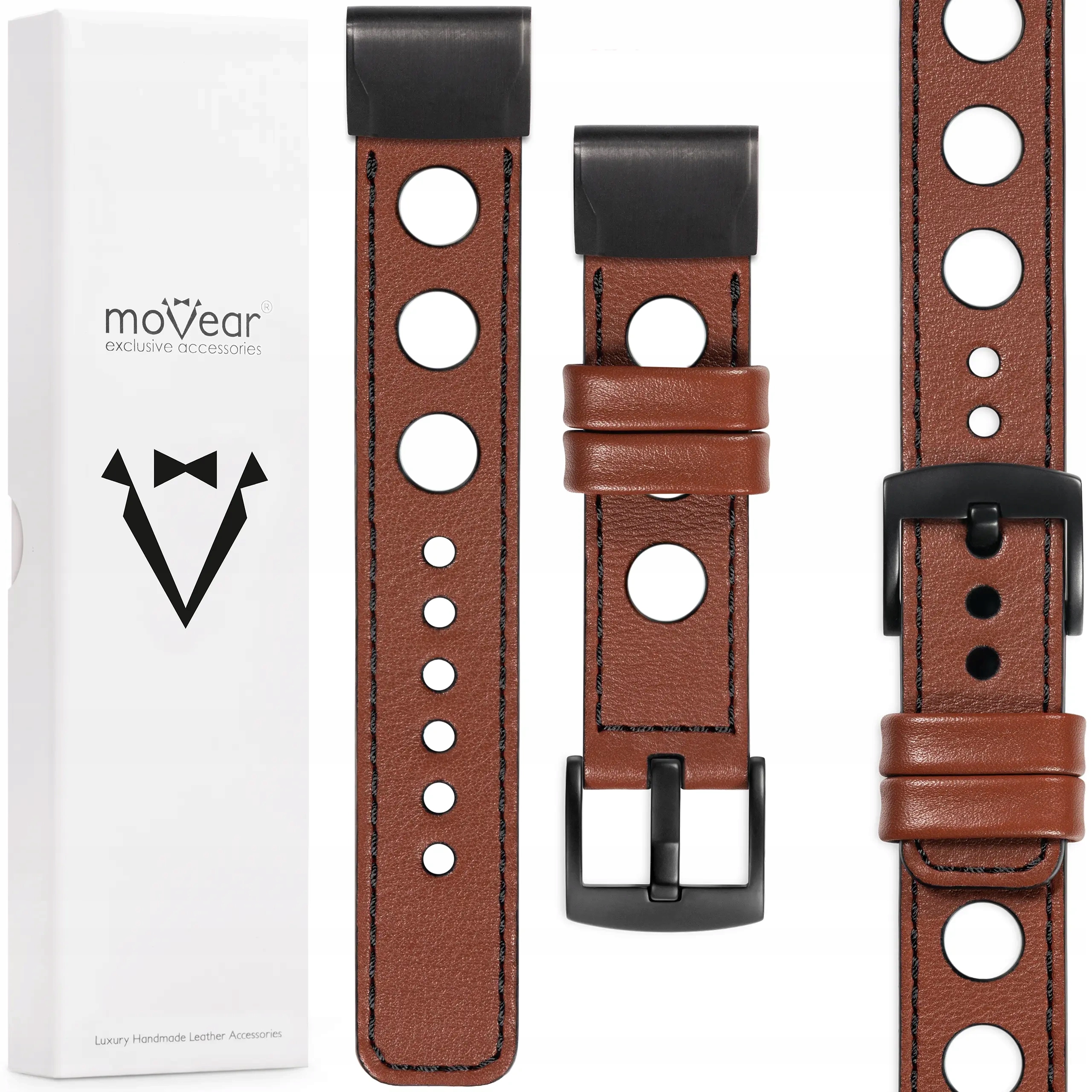 Exkluzivní řemínek pro Garmin Fenix 8X 7X 6X 5X Epix kožený QuickFit 26 mm