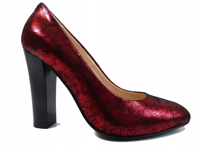 Bordové dámské kožené lodičky na sloupek Sala 36,5