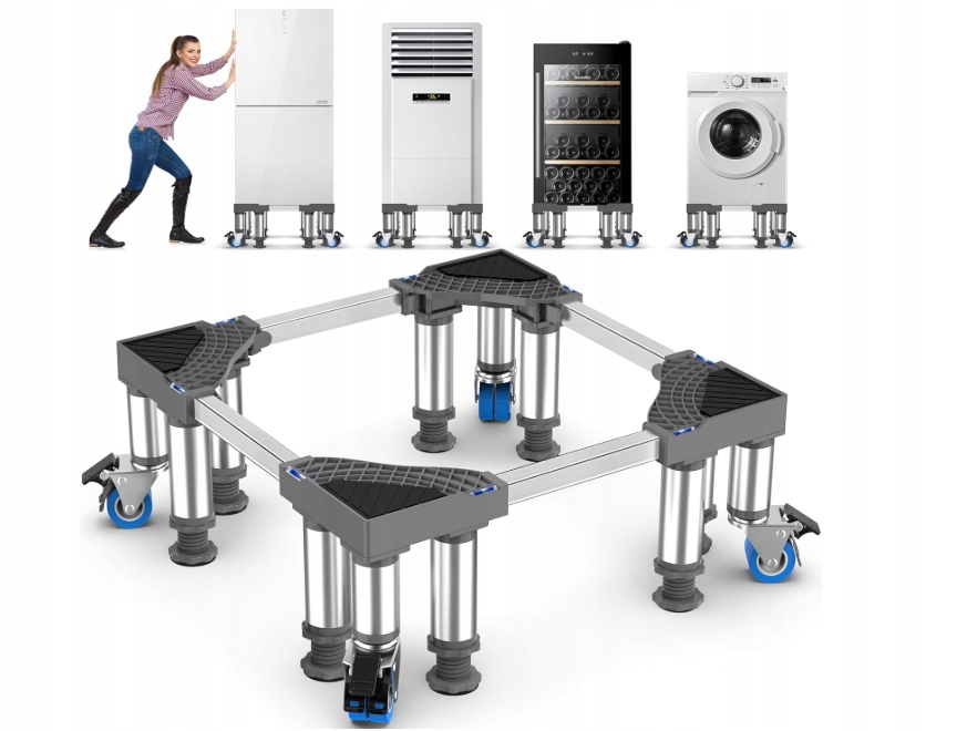 Uniwersalna podstawa do lodówki Niuxx z 8 stopami i 4 kółkami 45 do 68 cm