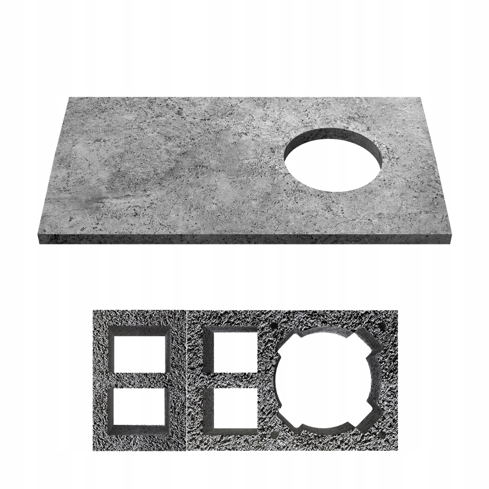 Betonová deska na komín KW2+W2 čepička 51x93 cm pokrývá krycí nástavec