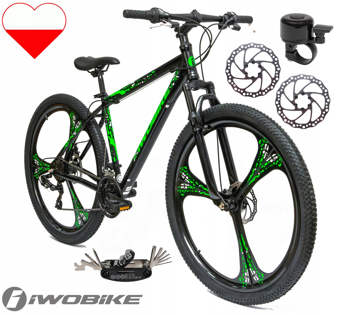 Rower Męski Górski 29" Mtb Iwobike Shimano 2025 Hardtail Amory Felgi Tarcze