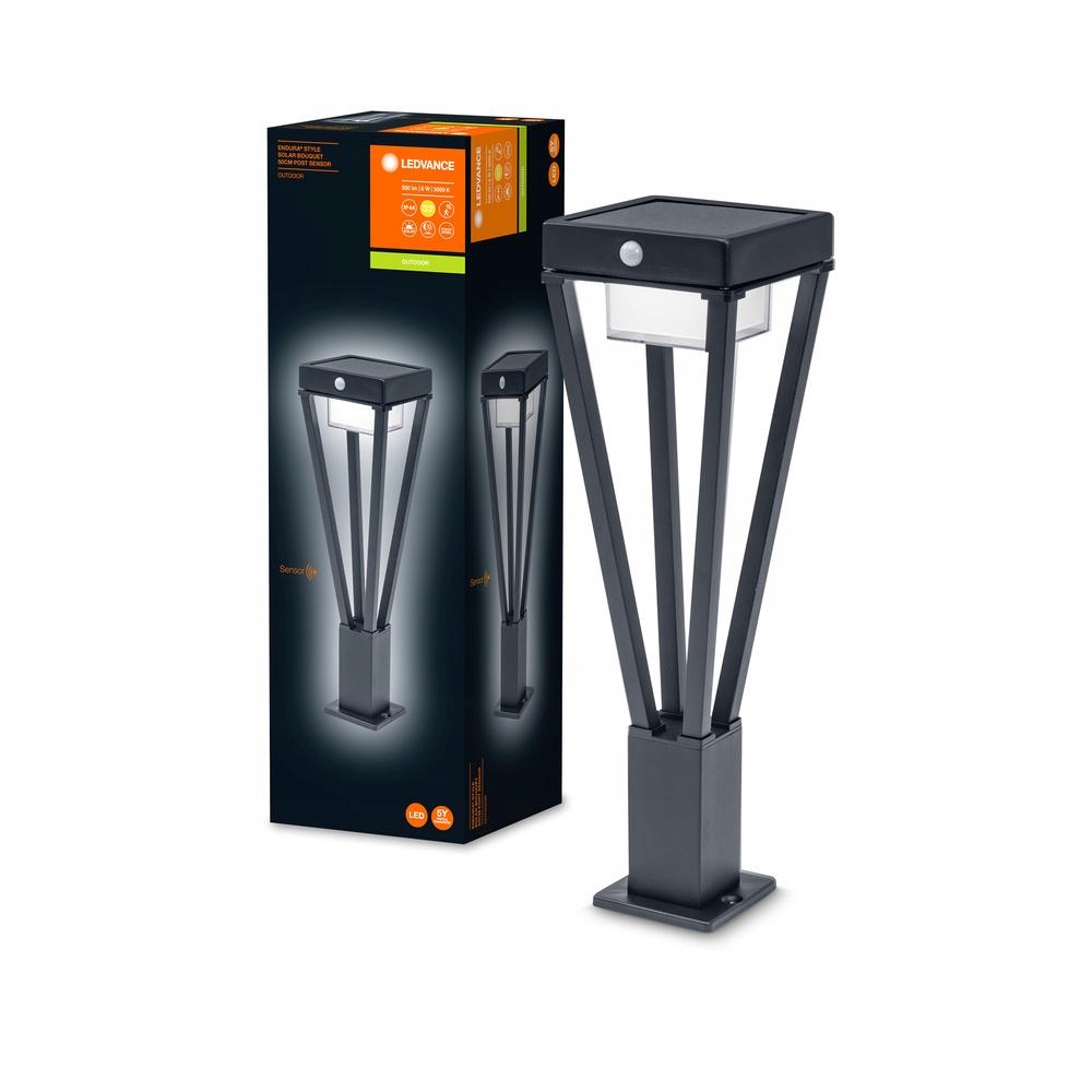 Vonkajšia záhradná lampa Stojaci stĺpik 50 cm 6 W 3000K IP44 Snímač pohybu