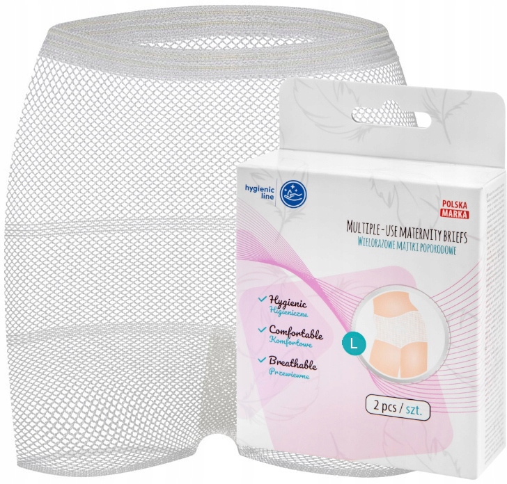 MAJTKI POPORODOWE WIELORAZOWE SIATKA AKUKU 2szt L