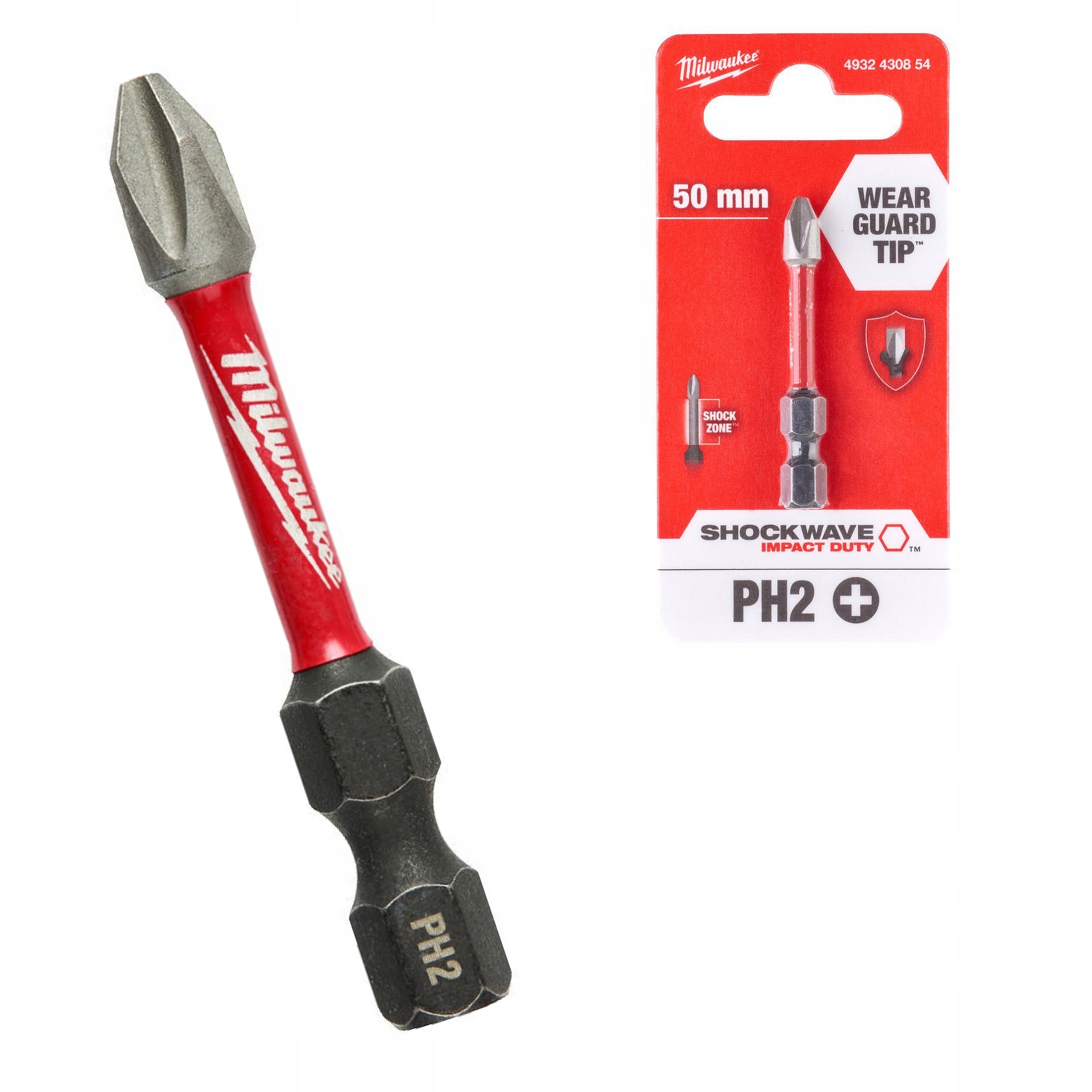 Bit Końcówka PH2 50mm 1szt Milwaukee Shockwave
