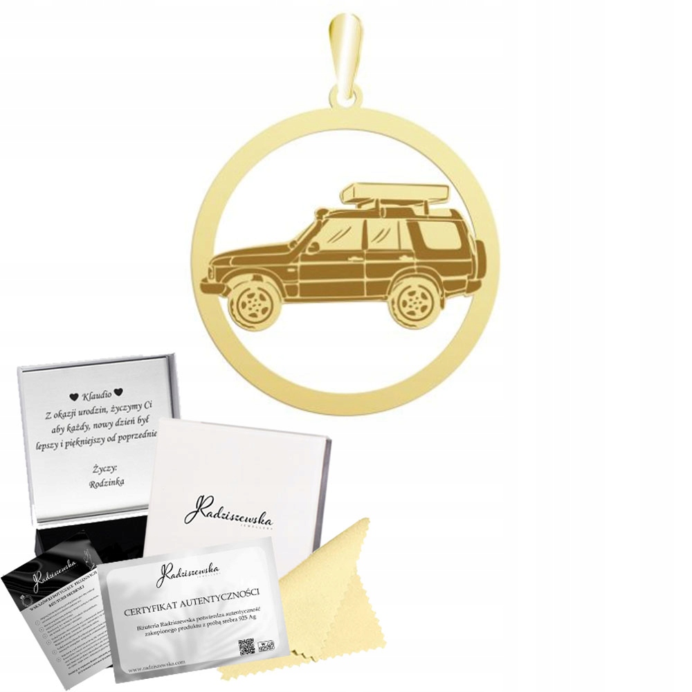 Zlatý přívěsek Výpravný automobil 925 Dárek Šperky Gravírování Bonus
