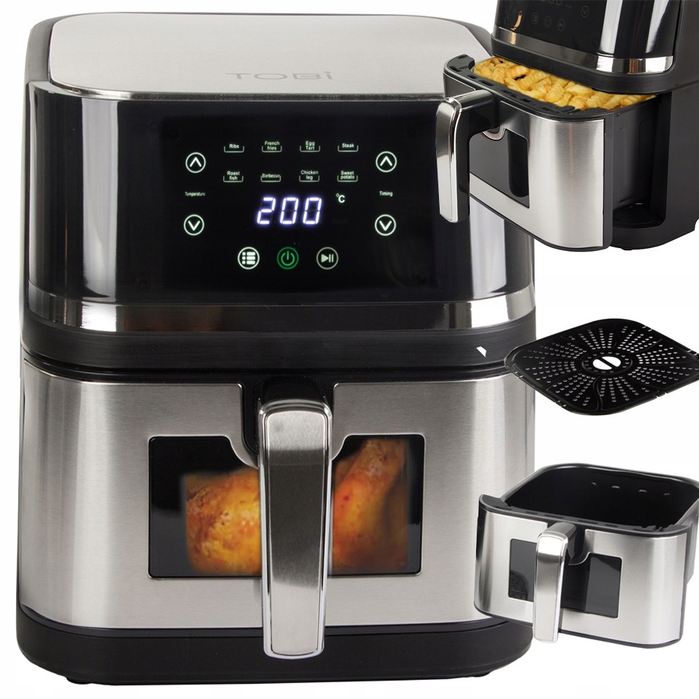 Fritéza Beztuková Fritéza Air Fryer Velká Na Pečení 2400 W 10 L