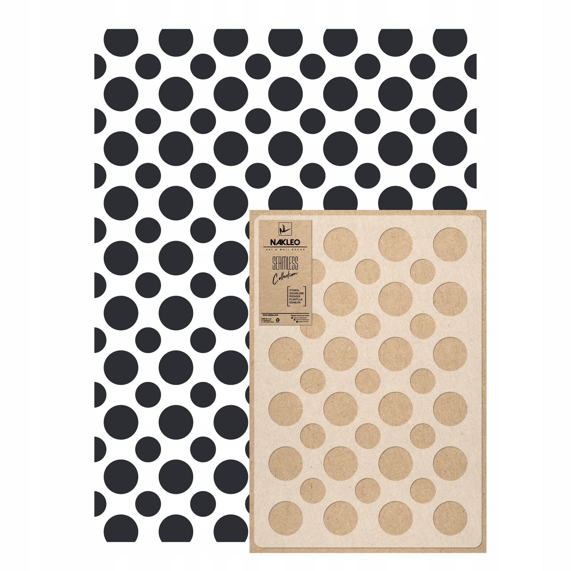 Opakovatelná malířská šablona Opakovaně Použitelný 59x95 cm Tapeta Dots Hrachy Puntíky