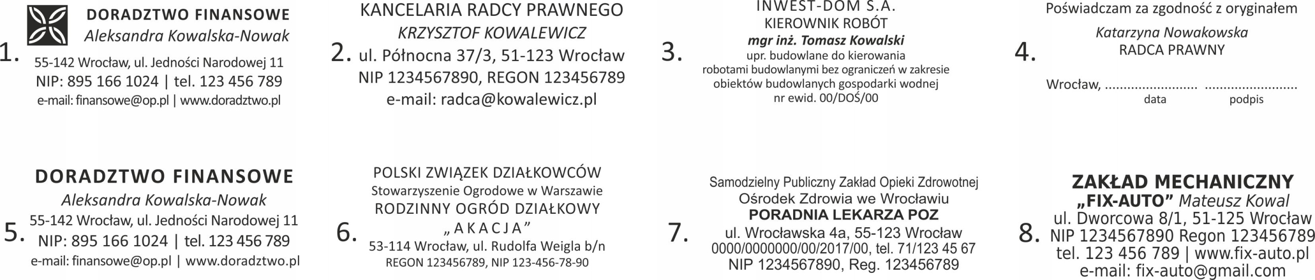 PIECZĄTKA FIRMOWA WAGRAF B3s biurowa do 6 wersów linii z GUMKA + PROJEKT Kolor odbicia czarny czerwony fioletowy niebieski uv zielony