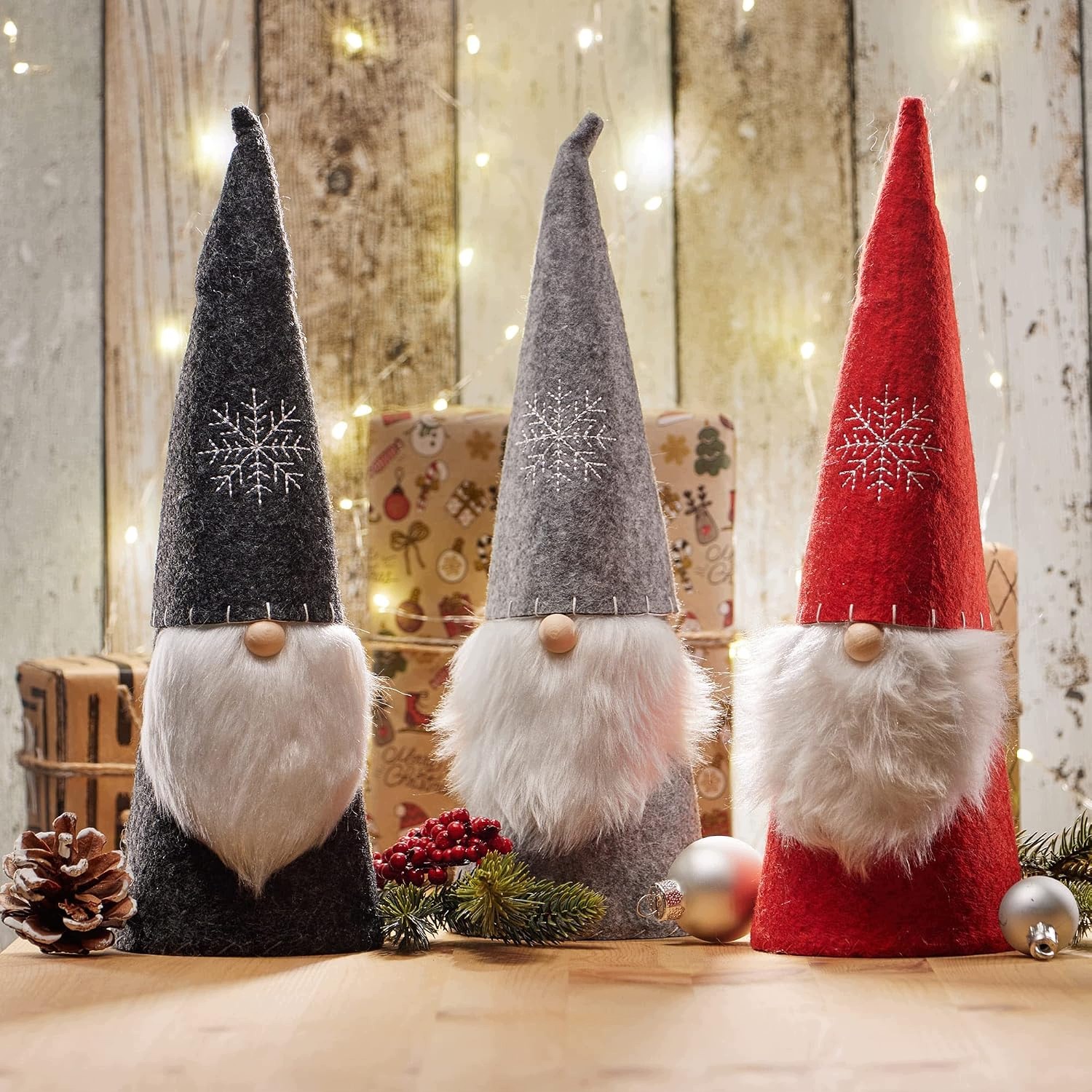 3 X Vánoční Skandinávské Elfí Ozdoby Na Vánoční Stromek 32 CM