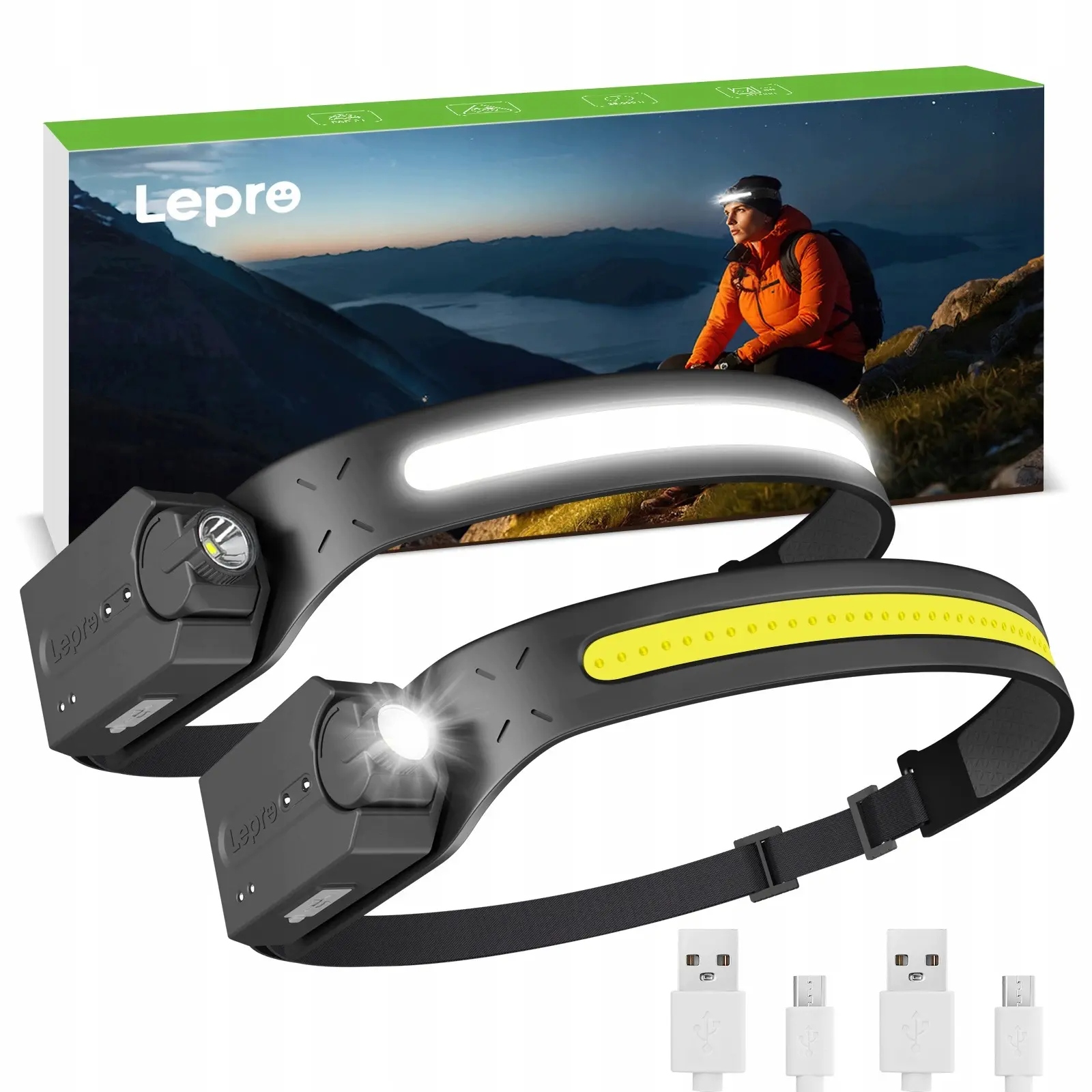 Latarka czołowa Lepro 320019- 2 2 szt. Lepro