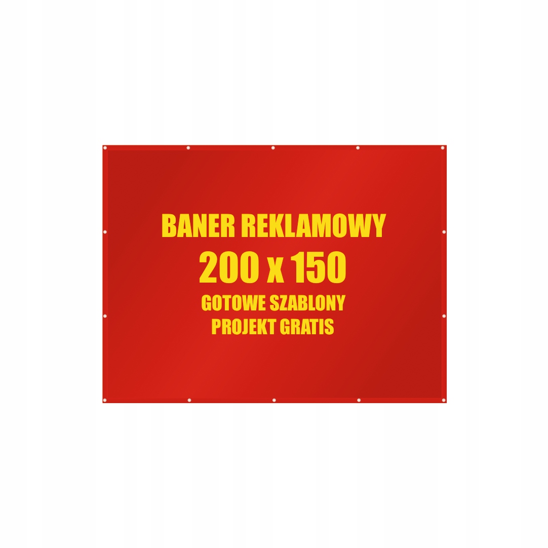 

Baner reklamowy 200x150cm Mocny oczkowany szablony