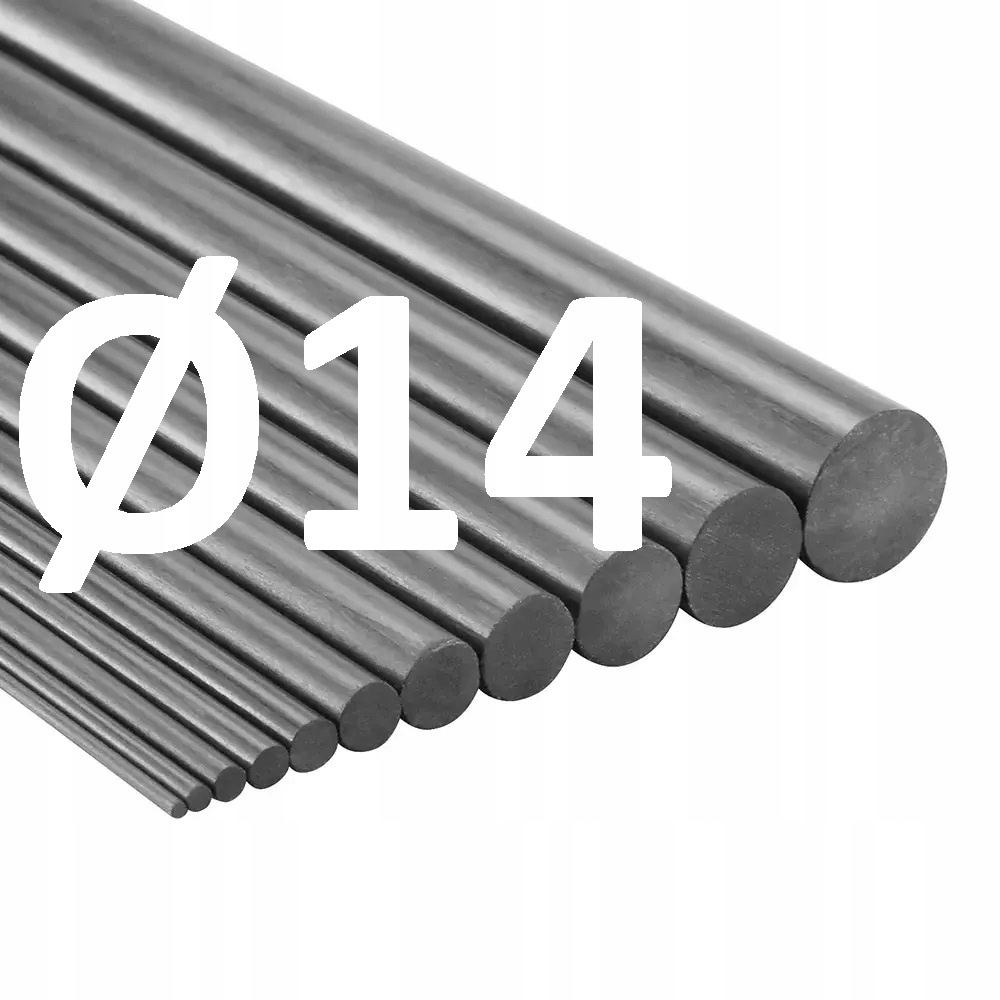 Uhlíková tyč Ø 14 mm x 500 mm