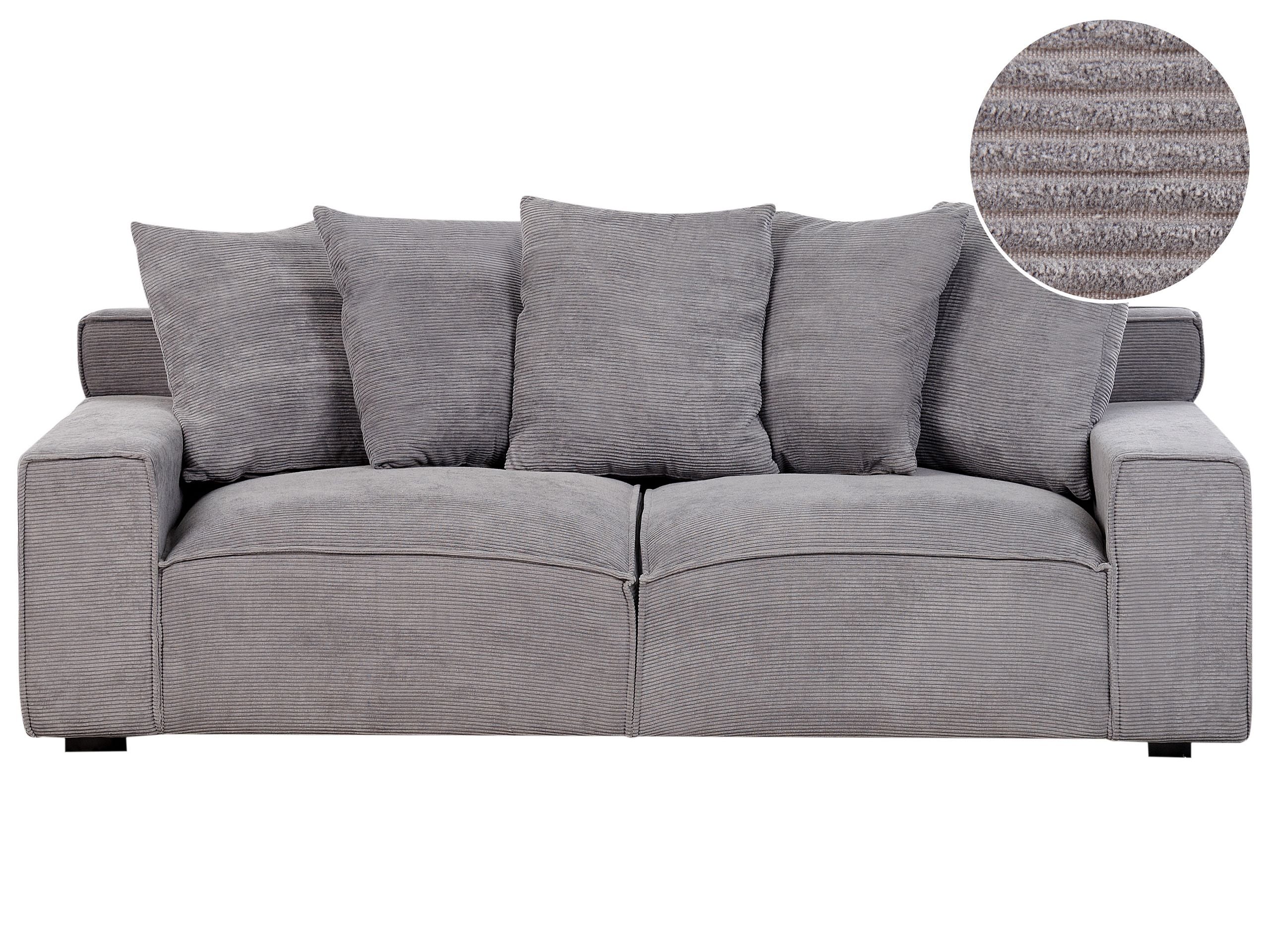 Sofa trzyosobowa poduszki ciemnoszara