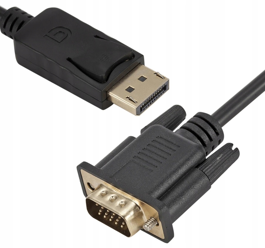 Kabel DisplayPort DP do VGA 1,8m D-Sub Konwerter Złącza DisplayPort - D-Sub (VGA)