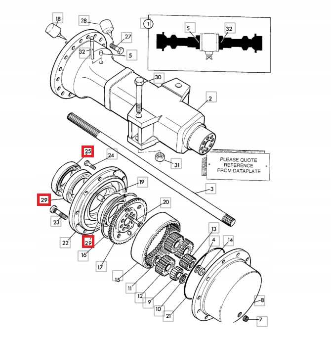КОМПЛЕКТ СТУПИЦЫ КОЛЕСА JCB 3CX 4CX 907/52200