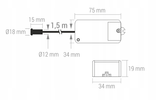 WYŁĄCZNIK ZBLIŻENIOWY IR K1 500W DO SZAF SENSOR EAN (GTIN) 5903824301900