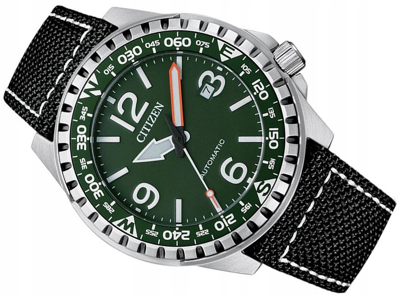 Hodinky Citizen NJ2198-16X Automatic Military Data Stupnice Kompasu WR100 Box